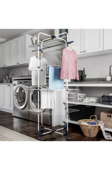 Clotheslines & Drying Racks| Hastings Home 4-Tier 27-in Mixed Material Drying Rack - HV86073
