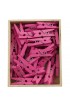 Clothespins| JAM Paper 100-Pack Pink Wood Clothespins - YE90916