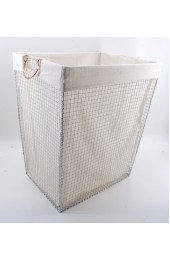 Laundry Hampers & Baskets| allen + roth 20 In. x 15 In. x 23 In. Silver Wire Hamper w/Liner - VE76938