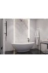 Bathtubs| ANZZI Masoko 33.5-in W x 74.4-in L White Solid Surface Oval Center Drain Freestanding Soaking Bathtub - SF68358