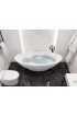 Bathtubs| ANZZI Masoko 33.5-in W x 74.4-in L White Solid Surface Oval Center Drain Freestanding Soaking Bathtub - SF68358