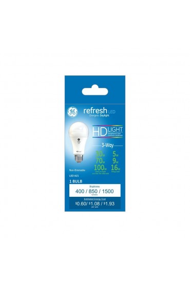 General Purpose LED Light Bulbs| GE Refresh 100-Watt EQ A21 Daylight 3-Way Bulb LED Light Bulb - PK15281