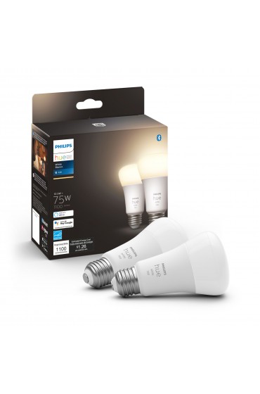 General Purpose LED Light Bulbs| Philips Hue 75-Watt EQ A19 Soft White Dimmable Smart LED Light Bulb (2-Pack) - IH37395