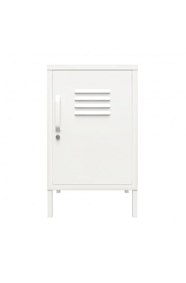 | Ameriwood Home SystemBuild Bonanza Metal Locker End Table, White - AK18011