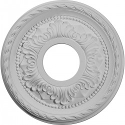 Ceiling Medallions & Rings| Ekena Millwork Palmetto 11.375-in W x 11.375-in L White Polyurethane Ceiling Medallion - VK88070