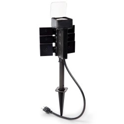 Timers & Light Controls| BLACK+DECKER Black + Decker Garden Timer Stake, 6 Grounded Outlets - Waterproof Outlet Timer for Lights, Tools - RN67456