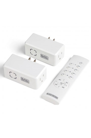 Timers & Light Controls| BLACK+DECKER Wireless Remote Control Outlets White/Mat Remote Control Outlet - DE96032