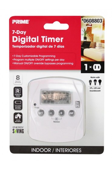 Timers & Light Controls| PRIME 1-Outlet Plug-In Countdown Lighting Timer - HI23600