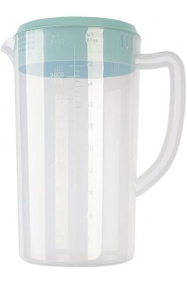0.66 Gallon 2.5 Litre Plastic Pitcher with Lid BPA-FREE Eco-Friendly Carafes Mix Drinks Water Jug for Hot Cold Lemonade Juice Beverage Jar Ice Tea Kettle 84oz Blue