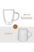 2-Pack 12 Oz Double Walled Glass Coffee Mugs with Handle,Insulated Layer Coffee Cups,Clear Borosilicate Glass Mugs,Perfect for Cappuccino,Tea,Latte,Espresso,Hot Beverage,Wine,Microwave Safe