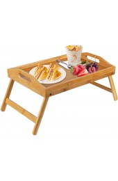 Bamboo Bed Tray Table With Foldable Legs Breakfast Tray for Sofa Bed Eating Working Used As Laptop Desk Snack Tray By Pipishell