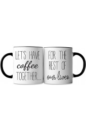Celebrimo Lets Have Coffee Together For The Rest Of Our Lives Coffee Mug Set Engagement Gifts for Couples Mr and Mrs Wedding Gift for Couple Bridal Shower Engaged Bride and Groom Couples Mugs
