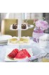 Coitak 3 Tier Cupcake Stand Plastic Tiered Serving Stand Square Dessert Tray for Tea Party Baby Shower and Wedding Pure White