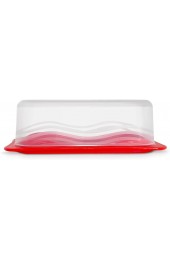 Cover Butter Container Butter Storage Container with Transparent Lid Durable Plastic Butter Container for Counter Plastic Butter Dish with Lid Covered Butter Dish for Home or Camping Red
