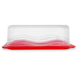 Cover Butter Container Butter Storage Container with Transparent Lid Durable Plastic Butter Container for Counter Plastic Butter Dish with Lid Covered Butter Dish for Home or Camping Red