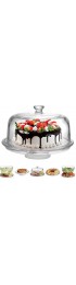 Extra Large 12" 6 in 1 Cake Stand with Dome Lid Multifunctional Serving Platter and Cake Plate Salad Bowl Veggie Platter Punch Bowl Desert Platter Chips & Dip BPA Free