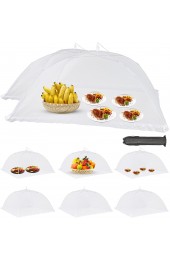 Food Cover Food Tent Set 2 Extra Large 40X24 and 6 Standard 17X17 Mesh Food Covers for Outside 8 Pack Collapsible Reusable Pop-Up Umbrella Food Nets for Picnics Outdoor Camping Parties BBQ