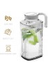 Fridge Pitcher – 62.5 oz. Glass Water Fridge Pitcher with Lid By Home Essentials & Beyond Practical and Easy to use Fridge Pitcher Great for Lemonade Iced Tea Milk Cocktails and more Beverages.