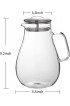 Hiware 64 Ounces Glass Pitcher with Lid Water Pitcher with Handle Good Beverage Carafe Pitcher for Juice Milk Beverage Hot Cold Water & Iced Tea Cleaning Brush Included