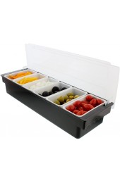 Ice Cooled Condiment Serving Container Chilled Garnish Tray Bar Caddy for Home Work or Restaurant