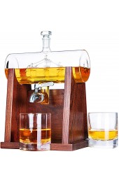 Jillmo Whiskey Decanter Set 1250ml Whiskey Decanter with 2 Whiskey Glasses