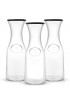 JoyJolt Glass Carafe with Lids. 3 Glass Carafes for Mimosa Bar 36 oz Capacity. 6 Lids! Brunch Decorations Bedside Water Carafe Orange Juice Container Catering Drink Carafes & Pitchers for Parties