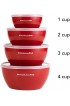 KitchenAid Classic Prep Bowls with Lids Set of 4 Empire Red