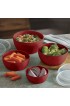 KitchenAid Classic Prep Bowls with Lids Set of 4 Empire Red