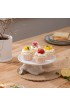 LA JOLIE MUSE Cupcake Stand Ceramic Dessert Plates for Snacks and Cookies Bunny Candy Dish Gifts 8.3 Inch White Easter Home Decorations Gift