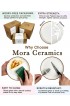 Mora Ceramic Dinner Plates Set of 6 10 inch Dish Set Microwave Oven and Dishwasher Safe Scratch Resistant Modern Rustic Dinnerware- Kitchen Porcelain Serving Dishes Vanilla White