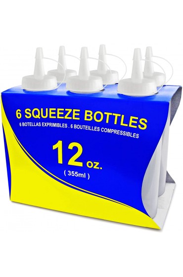New Star Foodservice 26146 Squeeze Bottles Plastic 12 oz Clear Pack of 6
