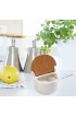 Sugar Bowl 77L Ceramic Sugar Bowl with Sugar Spoon and Bamboo Lid for Home and Kitchen Modern Design White 8.58 FL OZ 254 ML