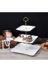 Sumerflos 3 Tier Porcelain Cupcake Stand Tiered Serving Cake Stand Square White Embossed Dessert Stand Weddings Parties Pastry Serving Tray