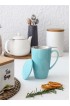 Sweese 201.102 Porcelain Tea Mug with Infuser and Lid 15 OZ Turquoise