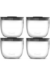 S'well Prep Food Glass Bowls Set of 4 8oz Bowls Make Meal Prep Easy and Convenient Leak-Resistant Pop-Top Lids Microwavable and Dishwasher-Safe clear 14208-B20-69800
