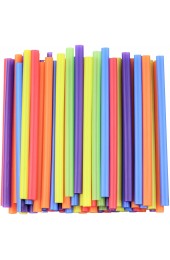 [100 Count] Jumbo Smoothie Straws 8.5 High Assorted Colors