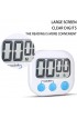 2 Pack Digital Kitchen Timer for Cooking Big Digits Loud Alarm Magnetic Backing Stand Cooking Timers for Baking White