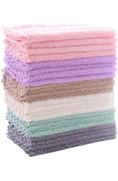 24 Pack Kitchen Dishcloths Does Not Shed Fluff No Odor Reusable Dish Towels Premium Dish Cloths Super Absorbent Coral Fleece Cleaning Cloths Nonstick Oil Washable Fast Drying Multicolor