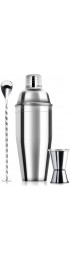 24oz Cocktail Shaker Bar Set Professional Margarita Mixer Drink Shaker and Measuring Jigger & Mixing Spoon Set Professional Stainless Steel Bar Tools Built-in Bartender Strainer for Martini Kit