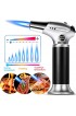 Culinary Butane Torch Kitchen Refillable Butane Blow Torch with Safety Lock and Adjustable Flame for Crafts Cooking BBQ Baking Brulee Creme Desserts DIY Soldering Butane Gas Not Included