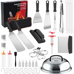 Griddle Accessories,Upgrade 42pcs Flat Top Grill Accessories Set for Blackstone and Camp Chef,Spatula,Scraper,Griddle Cleaning Kit Carry Bag for Hibachi Grill for Men Outdoor BBQ with Meat Injector