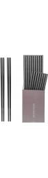 Hiware 10 Pairs Fiberglass Chopsticks Reusable Chopsticks Dishwasher Safe 9 1 2 Inches Black