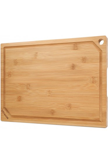 Hiware Extra Large Bamboo Cutting Board for Kitchen Heavy Duty Wood Cutting Board with Juice Groove 100% Organic Bamboo Pre Oiled 18 x 12
