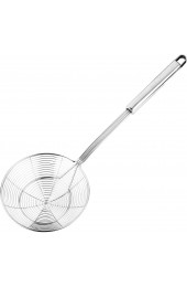 Hiware Solid Stainless Steel Spider Strainer Skimmer Ladle for Cooking and Frying Kitchen Utensils Wire Strainer Pasta Strainer Spoon 5.4 Inch