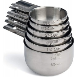 Hudson Essentials Stainless Steel Measuring Cups Set 6 Piece Set