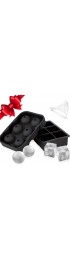 Ice Cube Trays Silicone Set of 2 Whiskey Ice Ball Mold Ice Ball Maker Mold Round Ice Cube Mold Sphere Ice Cube Mold Square Large Ice Cube Tray for Cocktails & Bourbon Easy Release BPA Free