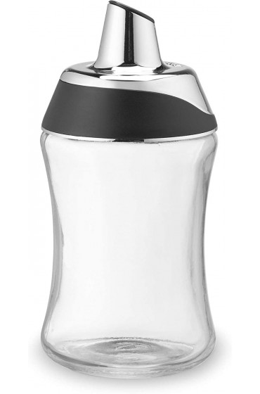 J&M Design Sugar Dispenser & Shaker For Coffee Cereal Tea & Baking with Pouring Spout and Lid for Easy Spoon Measuring Pour 7.5oz Glass Jar Container Dishwasher Safe
