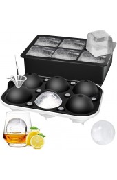ROTTAY Ice Cube Trays Set of 2 Sphere Ice Ball Maker with Lid & Large Square Ice Cube Maker for Whiskey Cocktails and Homemade Keep Drinks Chilled