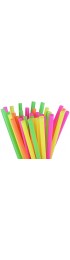 S & L Straw Company Bulk Pack of 250 Assorted Neon Colored Plastic Drinking Straws Neon Pink Green Orange Yellow Disposable Kid Friendly Colorful Party Fun Straws