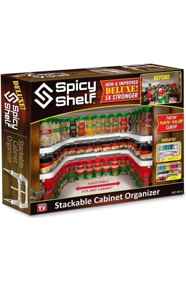 Spicy Shelf Deluxe Expandable Spice Rack and Stackable Cabinet & Pantry Organizer 1 Set of 2 shelves As seen on TVSpicy Shelf Deluxe